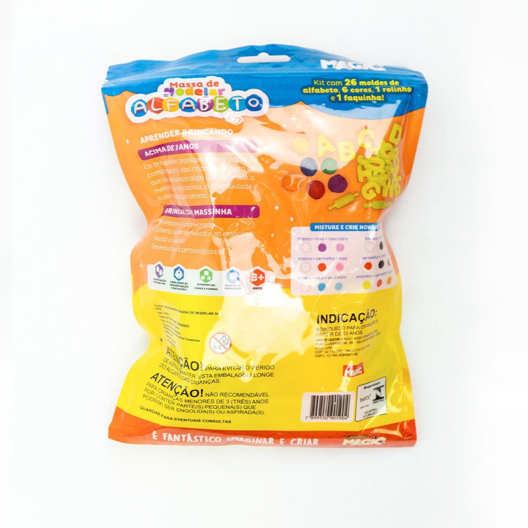 Massa modelar - Alfabeto - 34 peças, 300g